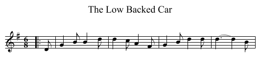 The Low Backed Car - staff notation