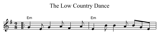 The Low Country Dance - staff notation