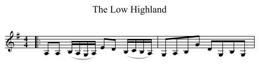The Low Highland - staff notation