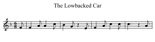 The Lowbacked Car - staff notation