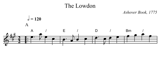The Lowdon - staff notation