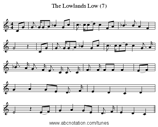 The Lowlands Low (7) - staff notation