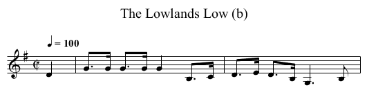 The Lowlands Low (b) - staff notation