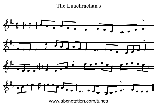 The Luachrachán's - staff notation