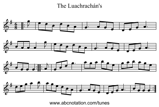 The Luachrachán's - staff notation