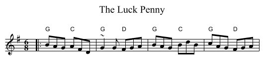 The Luck Penny - staff notation