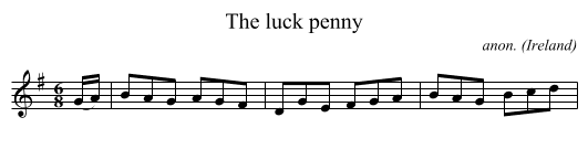 The luck penny - staff notation