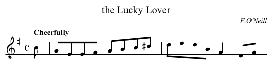 the Lucky Lover - staff notation