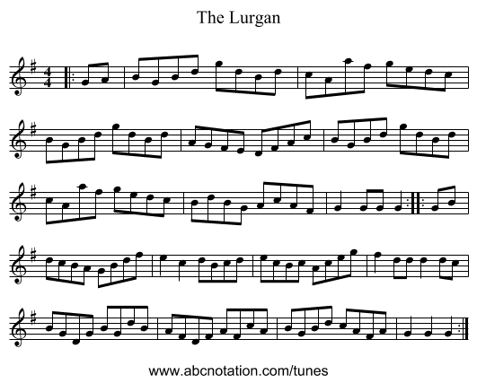 The Lurgan - staff notation