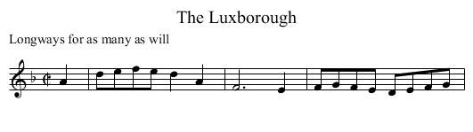 The Luxborough - staff notation