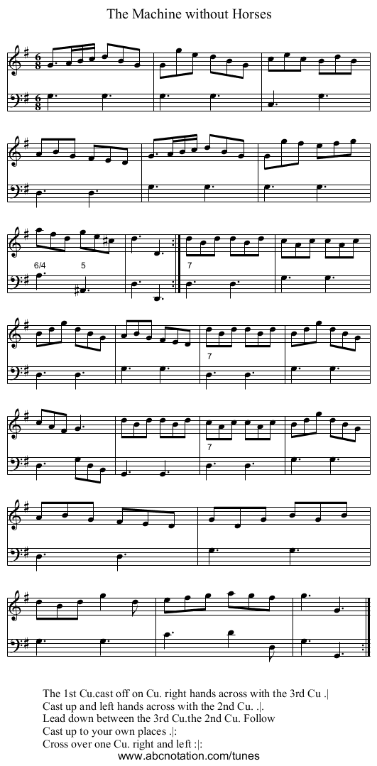 The Machine without Horses - staff notation