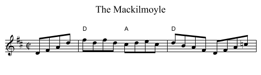 The Mackilmoyle - staff notation