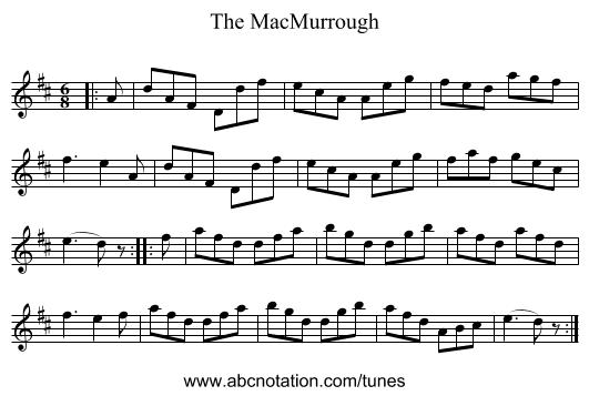 The MacMurrough - staff notation