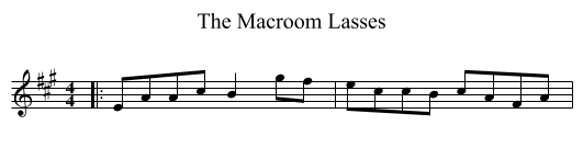 The Macroom Lasses - staff notation