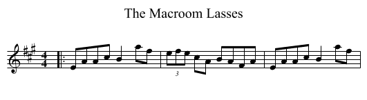 The Macroom Lasses - staff notation