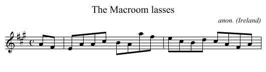 The Macroom lasses - staff notation