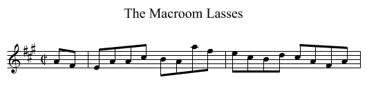 The Macroom Lasses - staff notation
