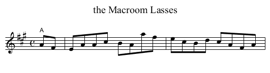 the Macroom Lasses - staff notation