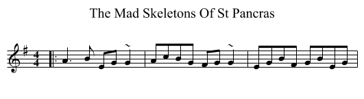 The Mad Skeletons Of St Pancras - staff notation