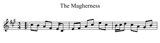 The Magherness - staff notation