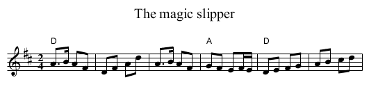 The magic slipper - staff notation