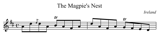 The Magpie's Nest - staff notation