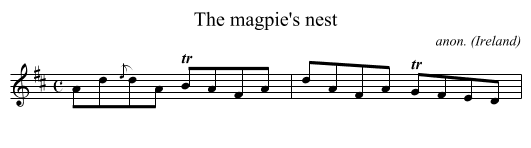 The magpie's nest - staff notation