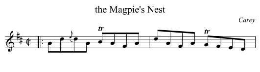 the Magpie's Nest - staff notation