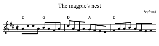 The magpie's nest - staff notation