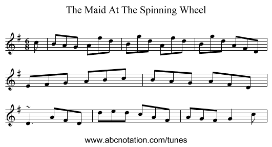 The Maid At The Spinning Wheel - staff notation