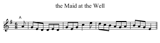 the Maid at the Well - staff notation