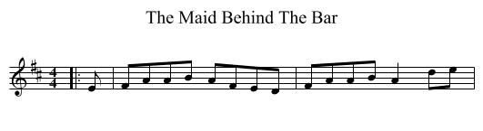 The Maid Behind The Bar - staff notation