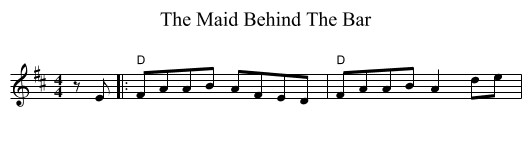 The Maid Behind The Bar - staff notation