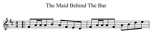 The Maid Behind The Bar - staff notation