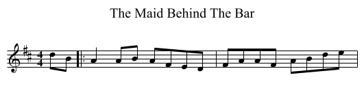 The Maid Behind The Bar - staff notation