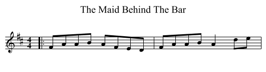 The Maid Behind The Bar - staff notation