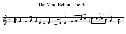 The Maid Behind The Bar - staff notation