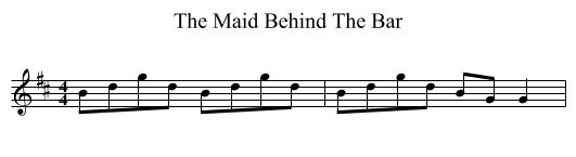 The Maid Behind The Bar - staff notation