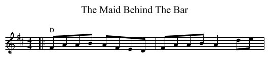 The Maid Behind The Bar - staff notation