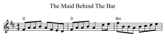 The Maid Behind The Bar - staff notation