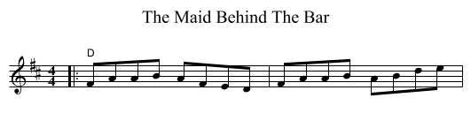 The Maid Behind The Bar - staff notation