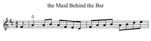 the Maid Behind the Bar - staff notation