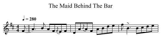 The Maid Behind The Bar - staff notation