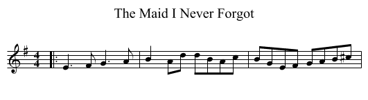 The Maid I Never Forgot - staff notation