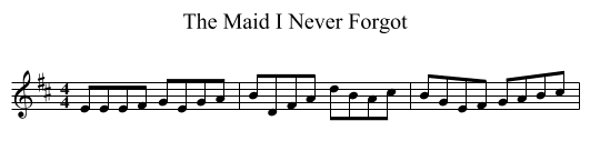The Maid I Never Forgot - staff notation