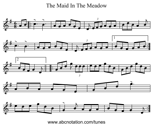 The Maid In The Meadow - staff notation