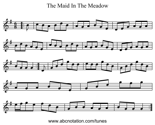 The Maid In The Meadow - staff notation