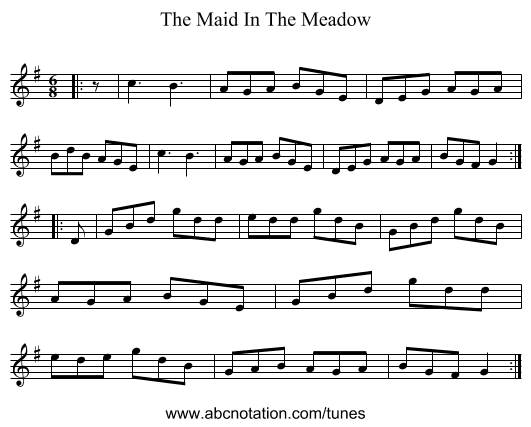 The Maid In The Meadow - staff notation