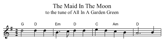 The Maid In The Moon - staff notation