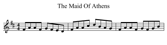 The Maid Of Athens - staff notation